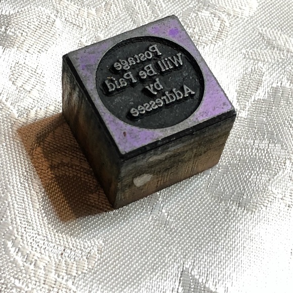 Antique Wooden Print Block USPS Postage Will be Paid by Addressee - Picture 4 of 5